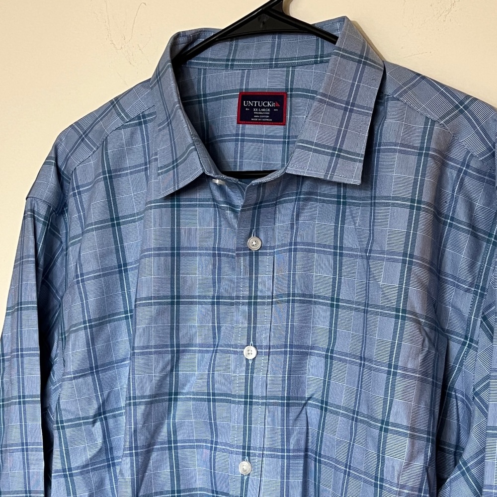 Untuckit Mens Long Sleeve Button Up 100% Cotton XXL